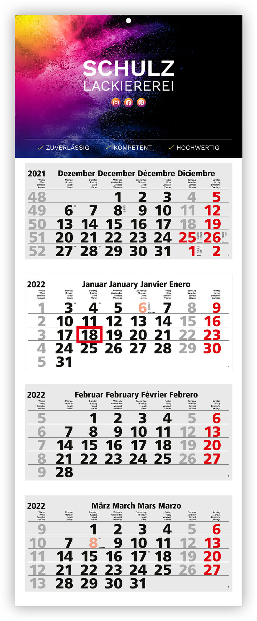 4-Monatskalender 2025 Forum Light 4