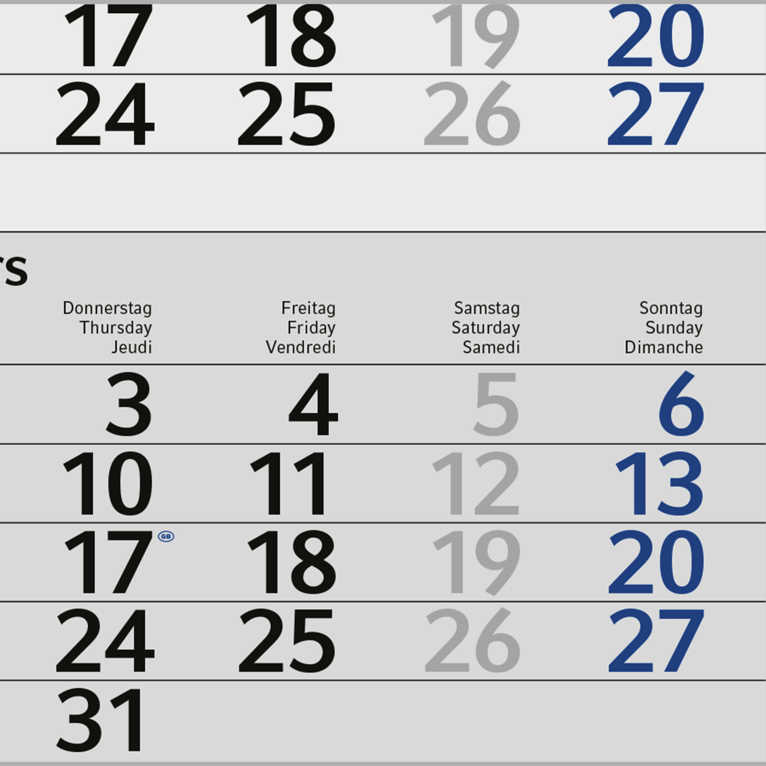 4-Monatskalender 2025 Budget 4 Recycling
